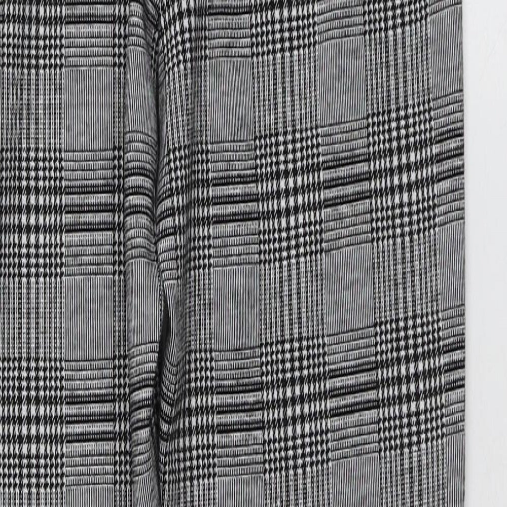 Stardivarius Womens Grey Plaid Polyester Trousers Size M L27 in Regular