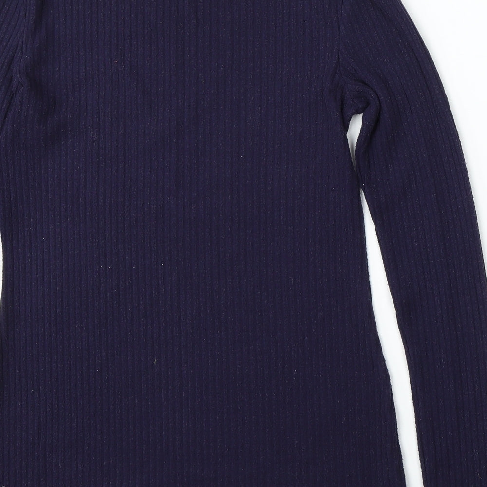 NEXT Womens Blue Round Neck Polyester Pullover Jumper Size 8
