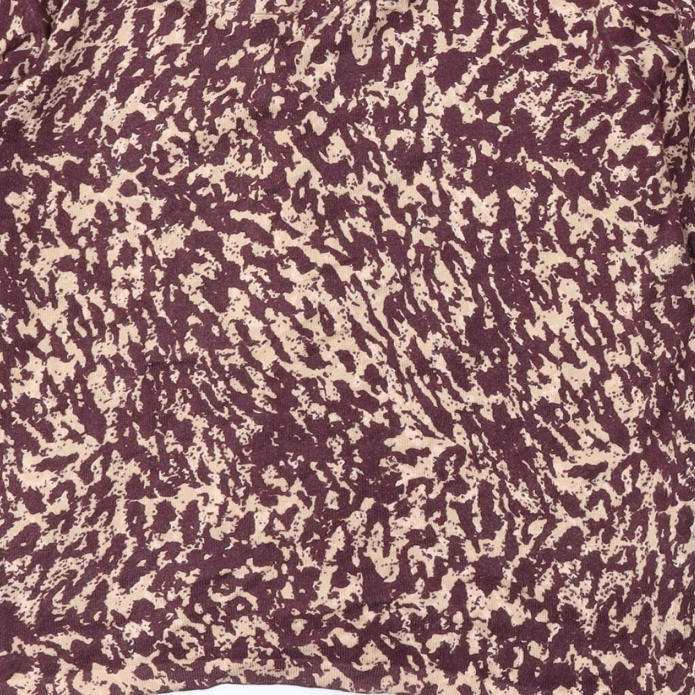 Next Womens Purple Round Neck Cotton Cardigan Jumper Size 12