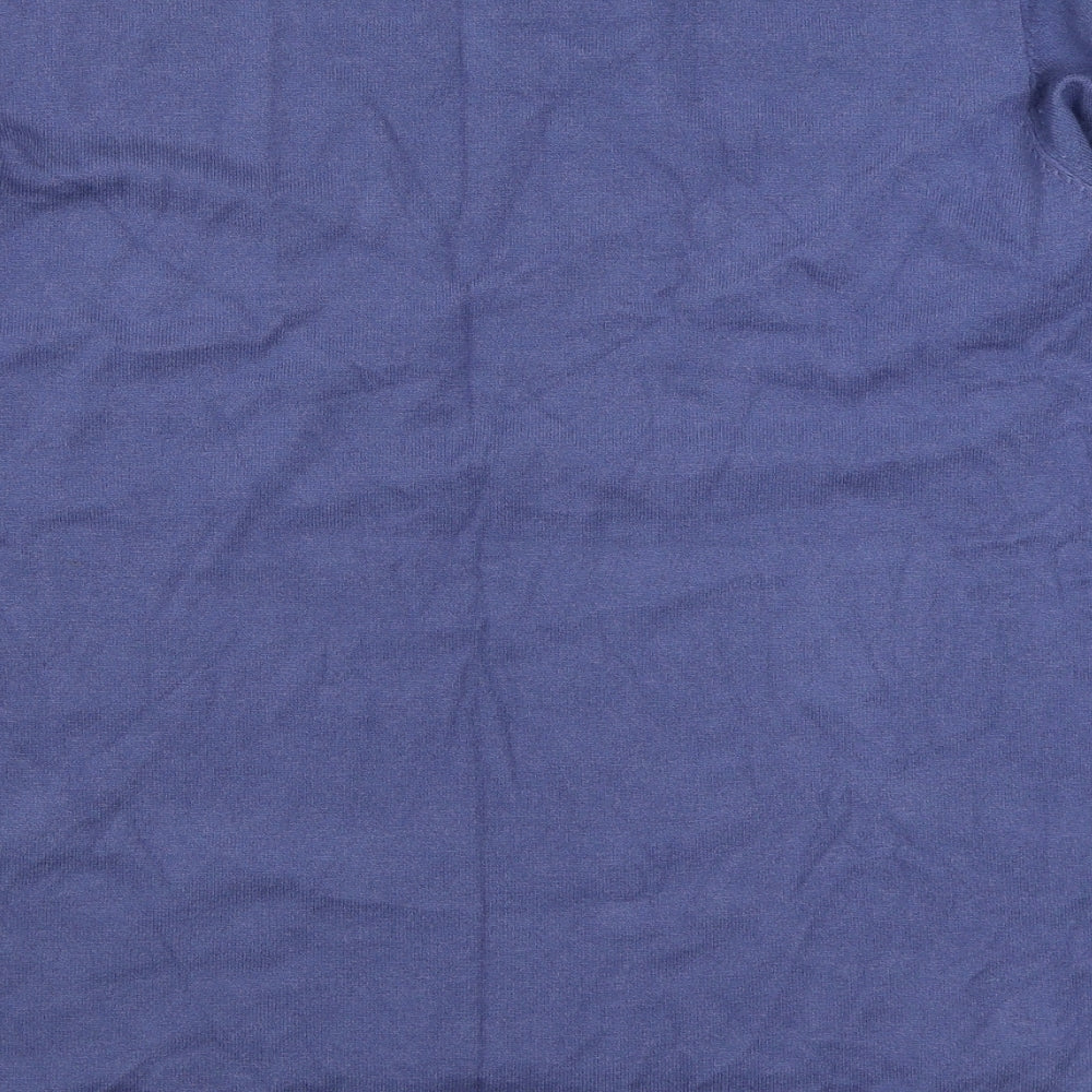 Miss Lady Womens Blue Boat Neck Viscose Pullover Jumper Size M