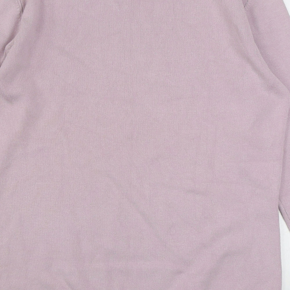 Autonomy Womens Purple Boat Neck Viscose Pullover Jumper Size 12