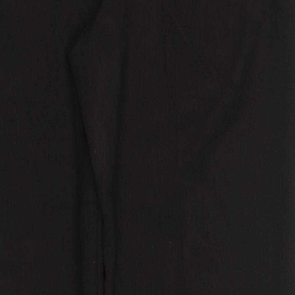 BHS Womens Brown Polyester Trousers Size 14 L28 in Regular Zip