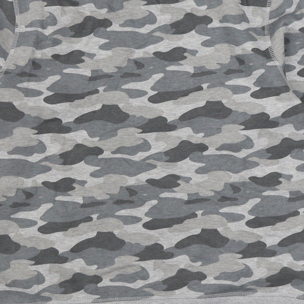 Amazon Essentials Mens Grey Camouflage Cotton Pullover Sweatshirt Size M