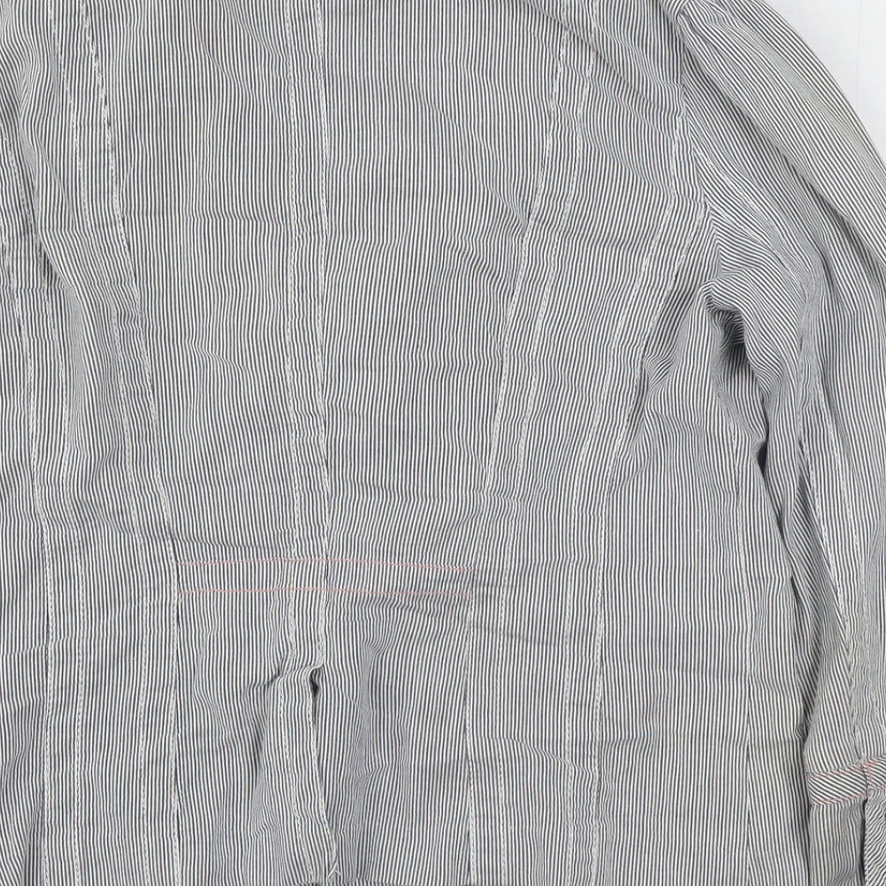 Rive Island Womens Blue Striped Jacket Blazer Size 12 Button
