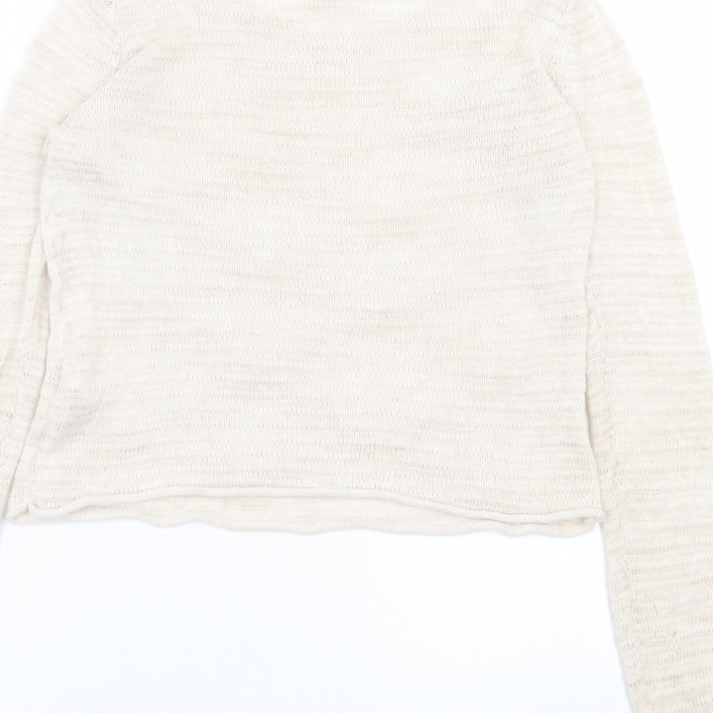 Gap Womens Beige Crew Neck Cotton Pullover Jumper Size XS