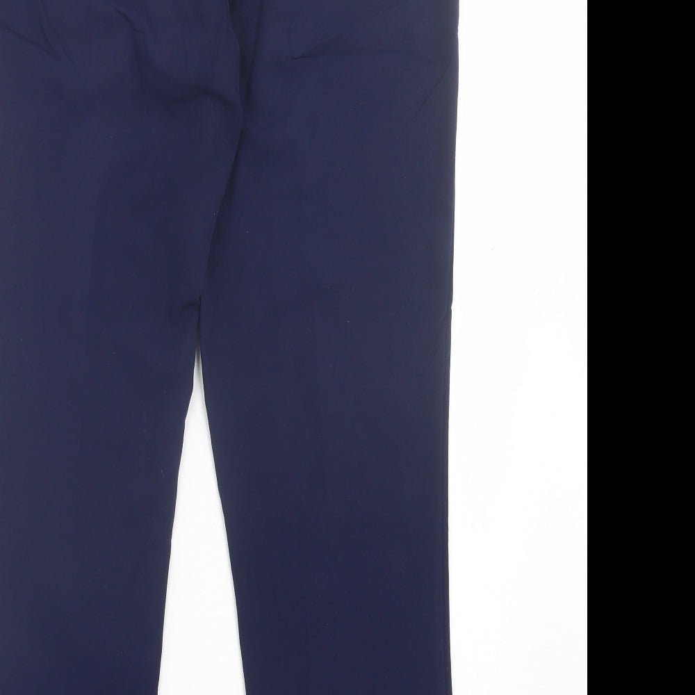 ASOS Womens Blue Polyester Trousers Size 12 L27 in Regular Hook & Eye