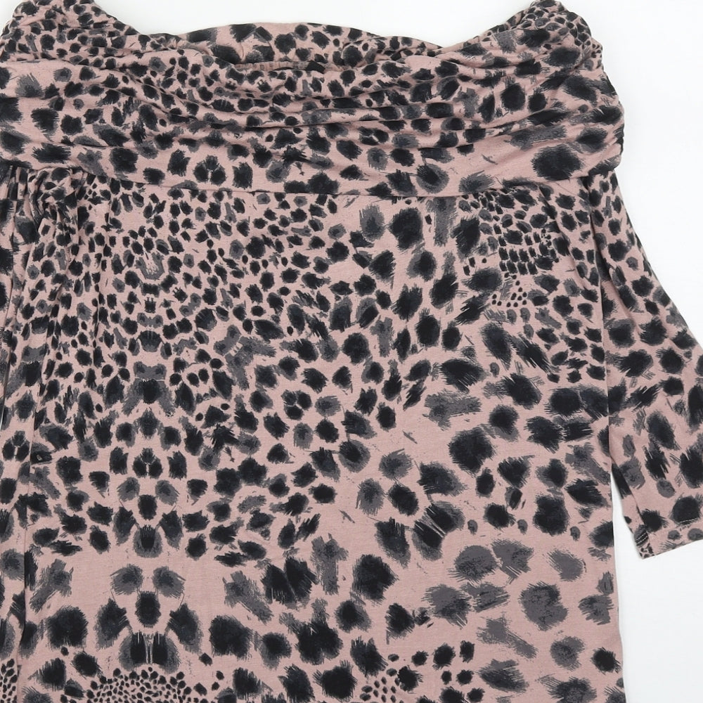 NEXT Womens Multicoloured Geometric Viscose Basic Blouse Size 6 Off the Shoulder