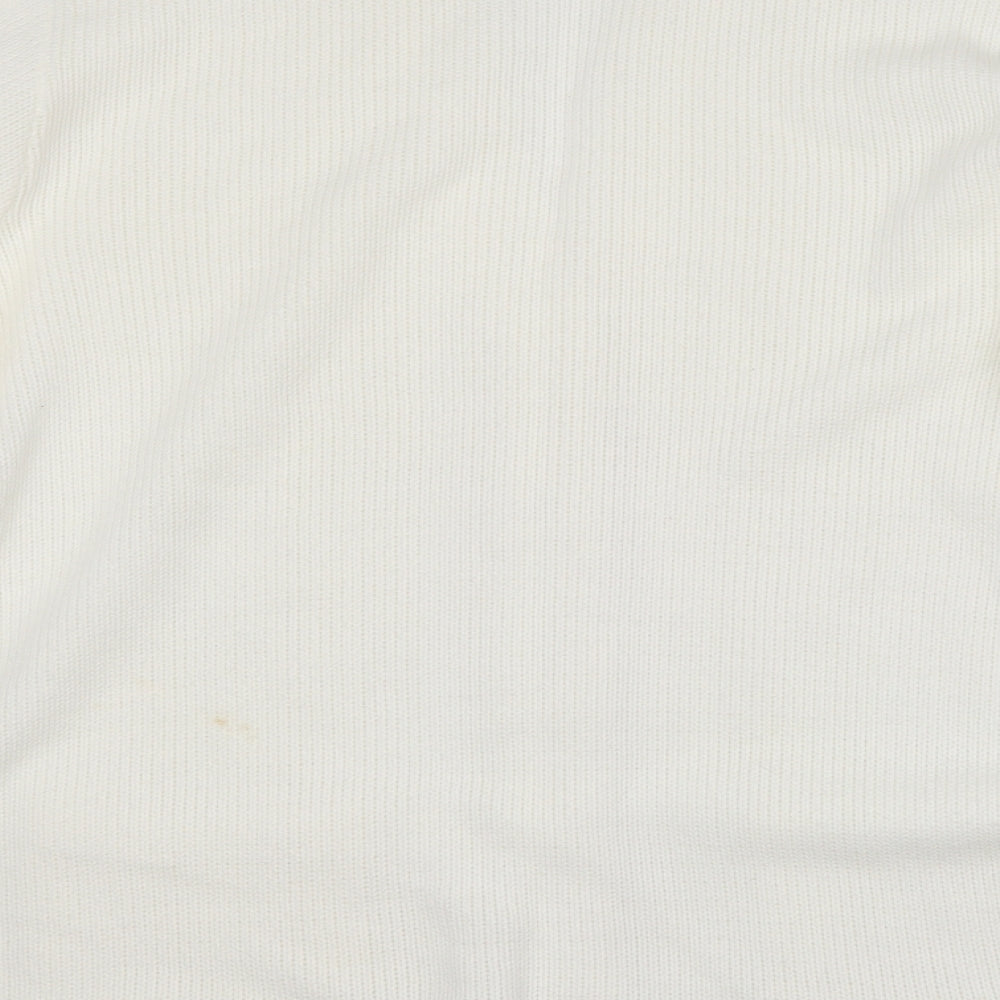 Lady ice Womens Ivory V-Neck Acrylic Cardigan Jumper Size M - Size M/L