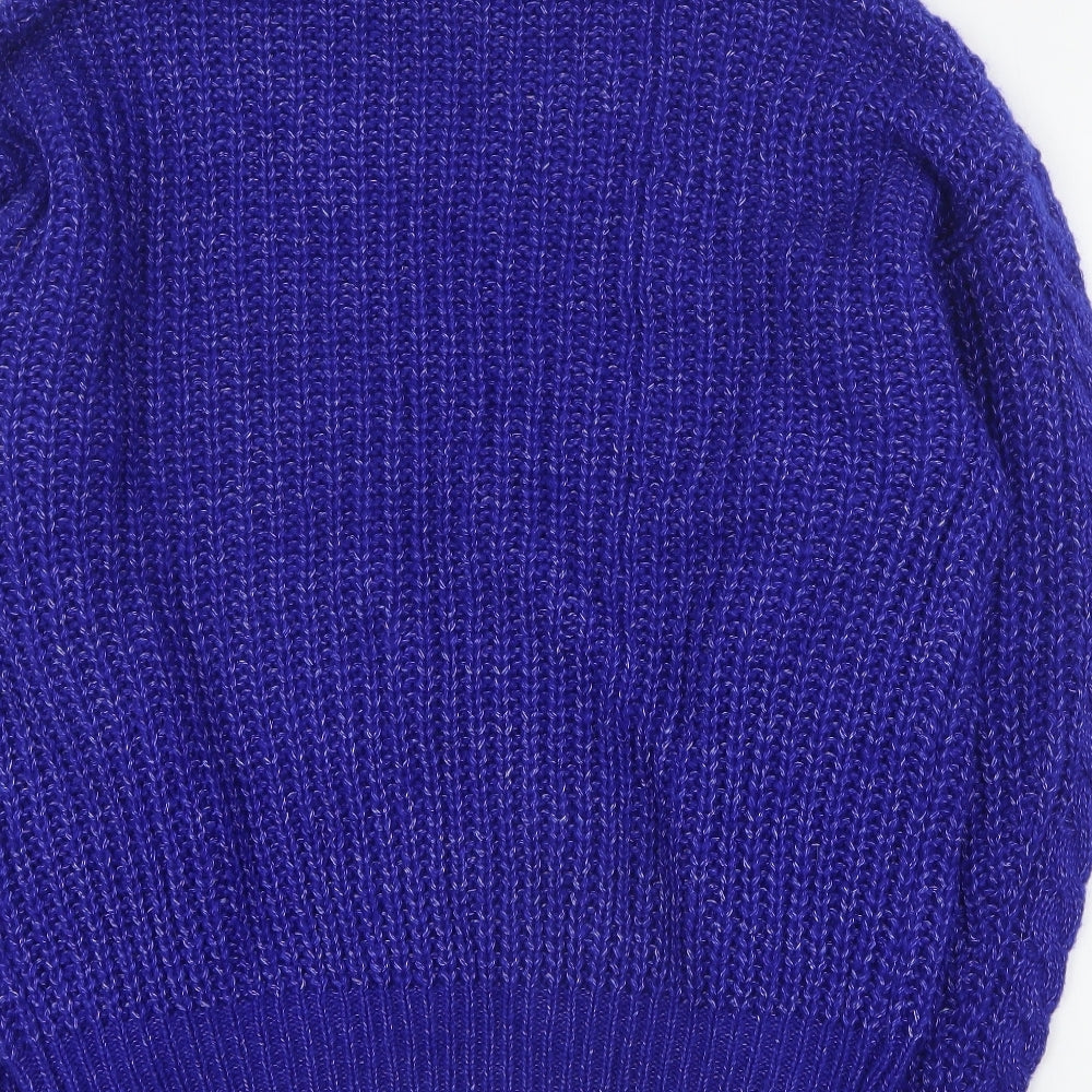 SheIn Womens Blue Roll Neck Acrylic Pullover Jumper Size XL