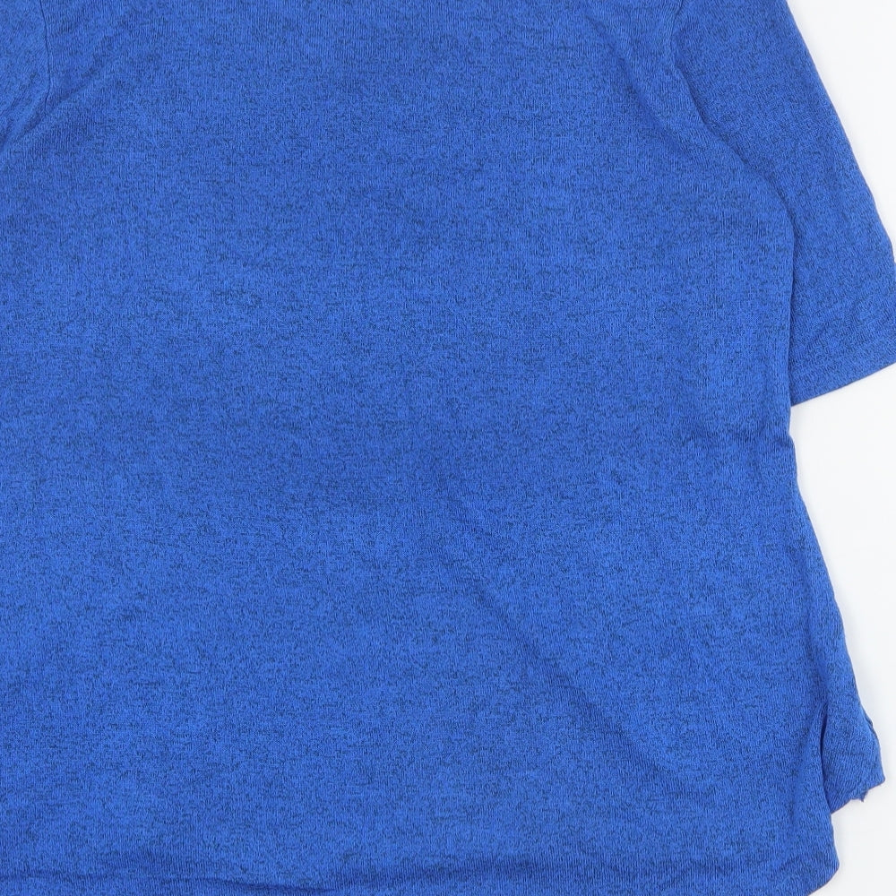 H by Halston Womens Blue Round Neck Viscose Pullover Jumper Size M