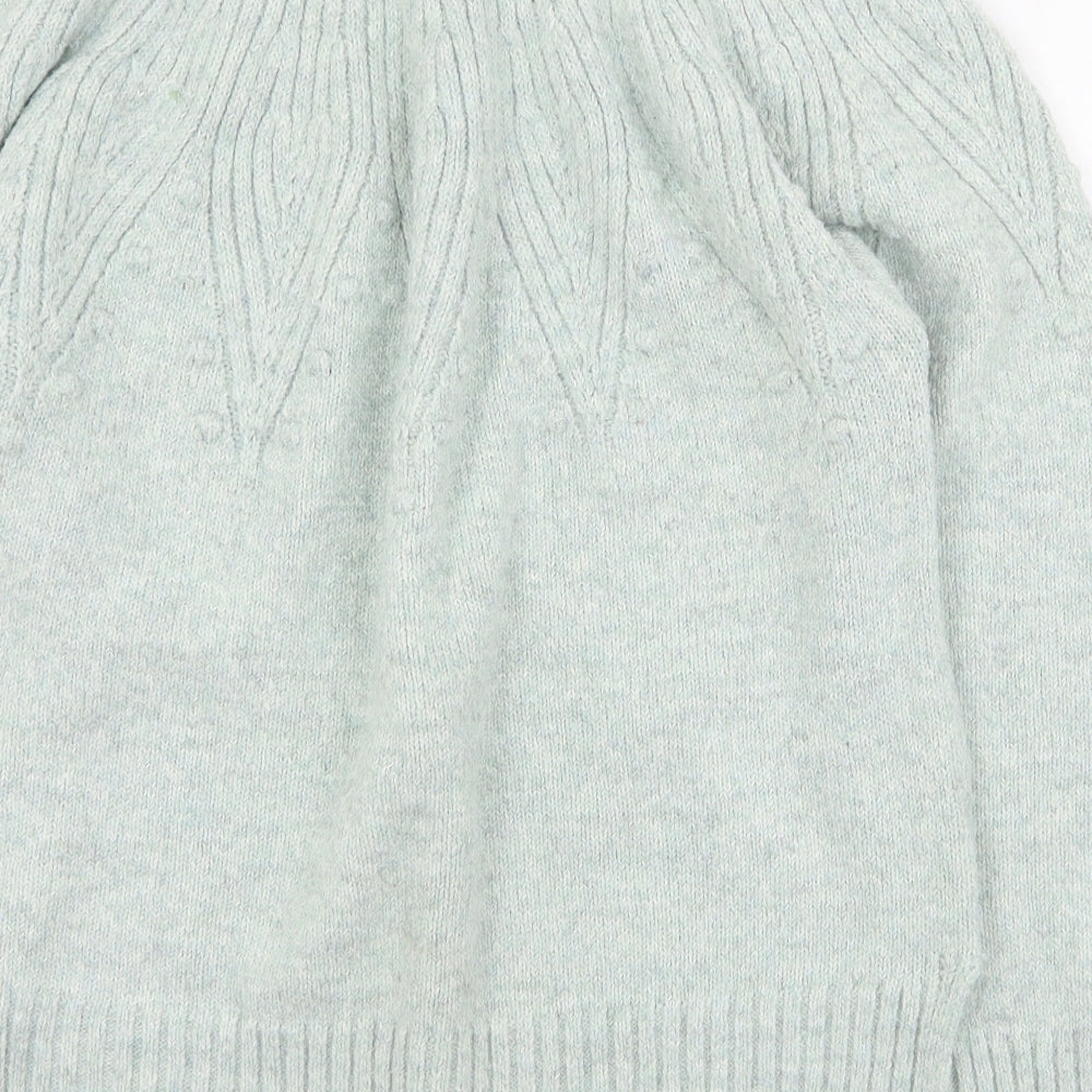 Marks and Spencer Womens Blue High Neck Polyester Pullover Jumper Size M