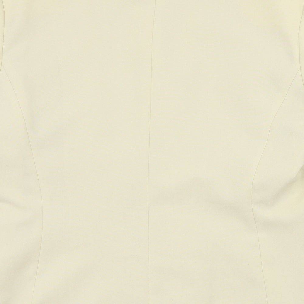 AMARANTO Womens Beige Jacket Blazer Size 12 Button