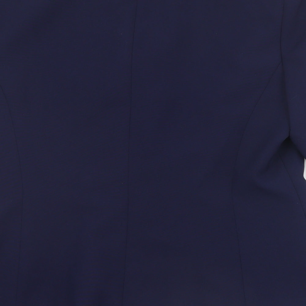 AMARANTO Womens Blue Jacket Blazer Size 12 Button