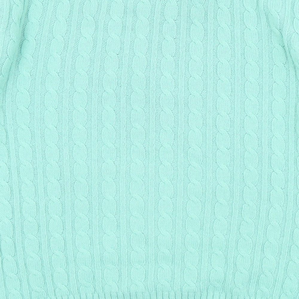 Pure & Natural Womens Green Crew Neck Acrylic Pullover Jumper Size S - S/M