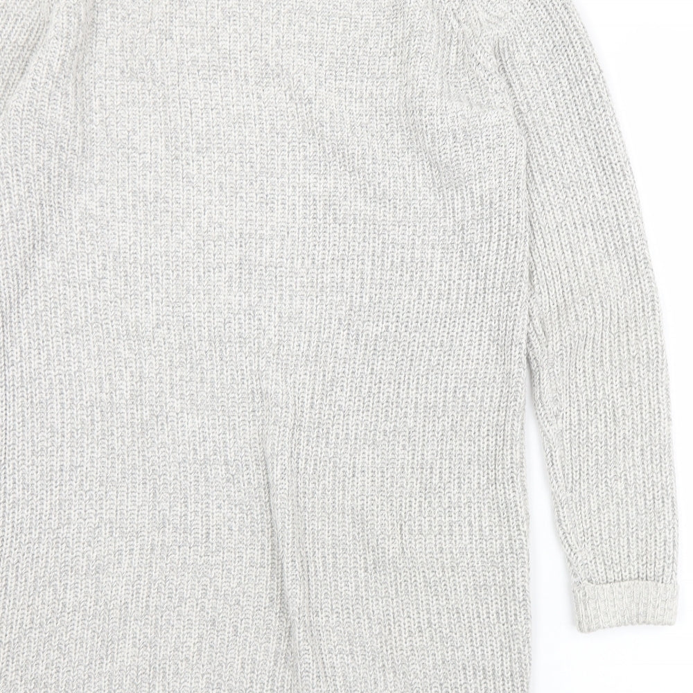 Noisy may Womens Grey Round Neck Cotton Pullover Jumper Size M