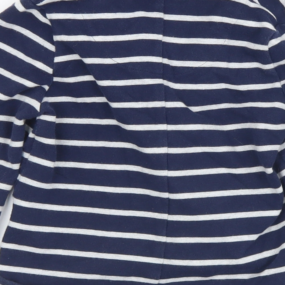 Matalan Girls Blue Striped Jacket Size 4-5 Years Button