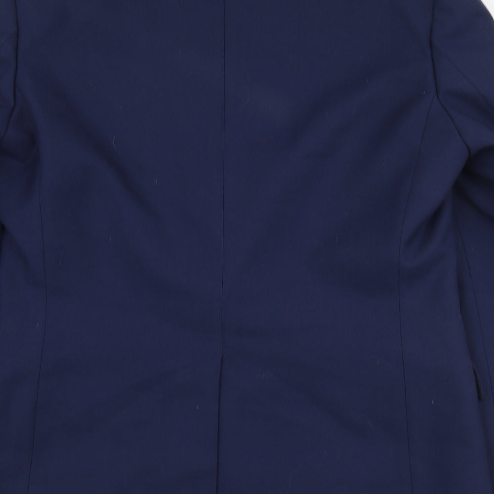 Preworn Mens Blue Polyester Jacket Suit Jacket Size 38