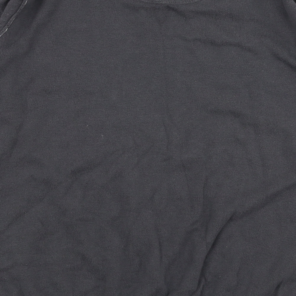BHS Mens Grey V-Neck Cotton Pullover Jumper Size S