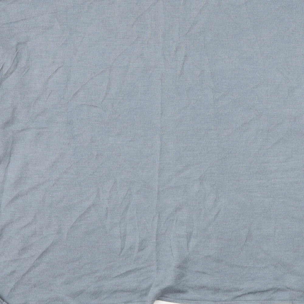 H&M Womens Blue Mock Neck Viscose Pullover Jumper Size S
