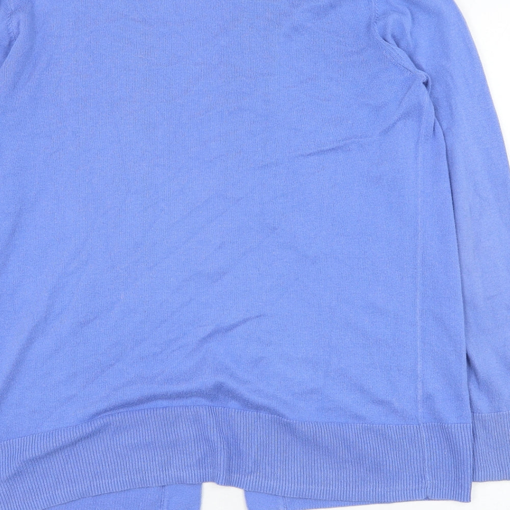 Gap Womens Blue Square Neck Cotton Cardigan Jumper Size M