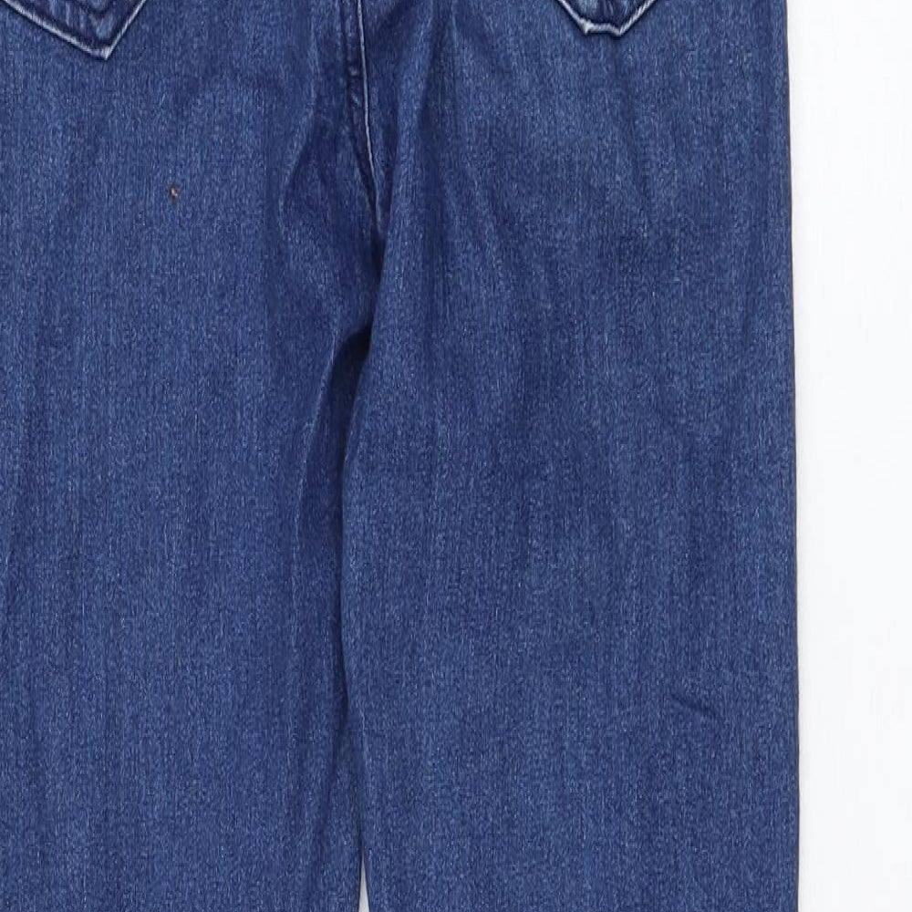 Boohoo Womens Blue Cotton Skinny Jeans Size 8 L28 in Regular Zip