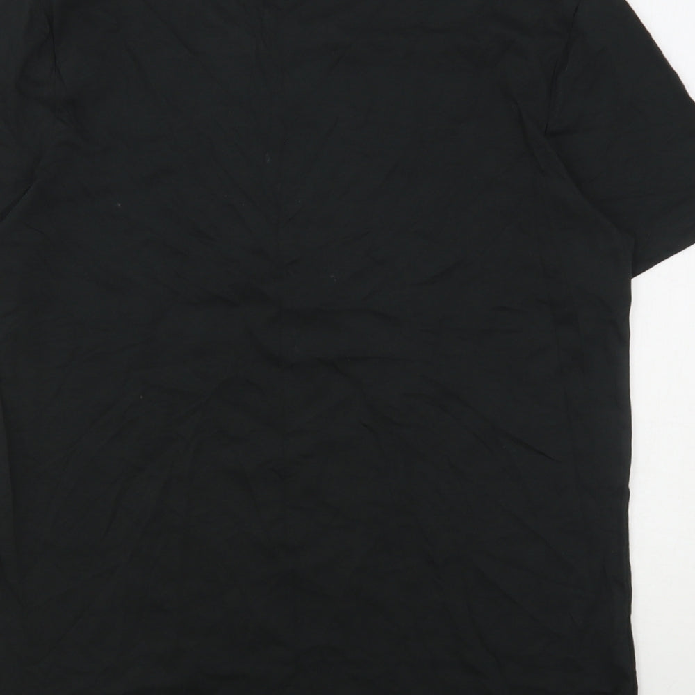 TU Mens Black Cotton T-Shirt Size S Round Neck - Christmas