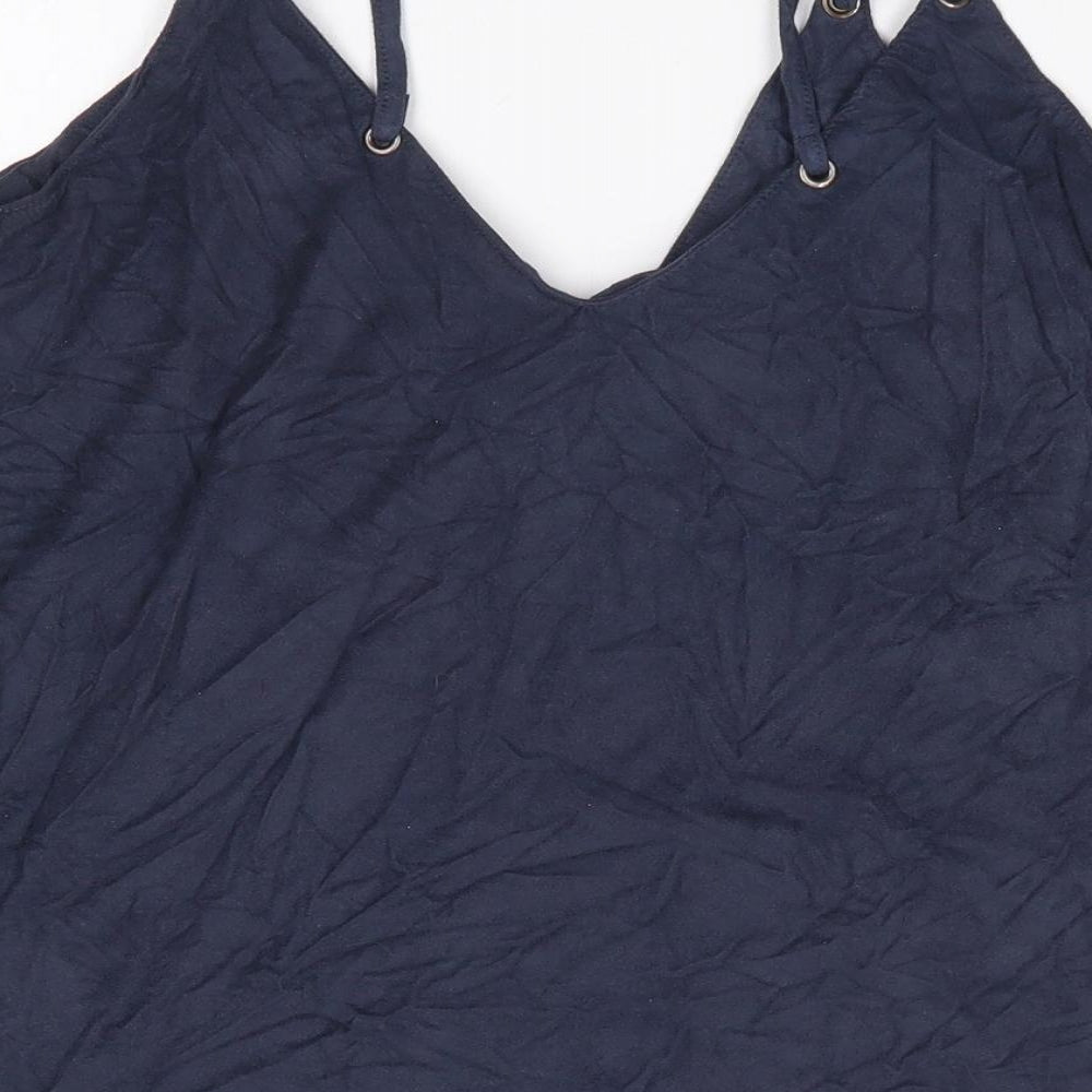 Mango Womens Blue Polyester Camisole Tank Size M V-Neck