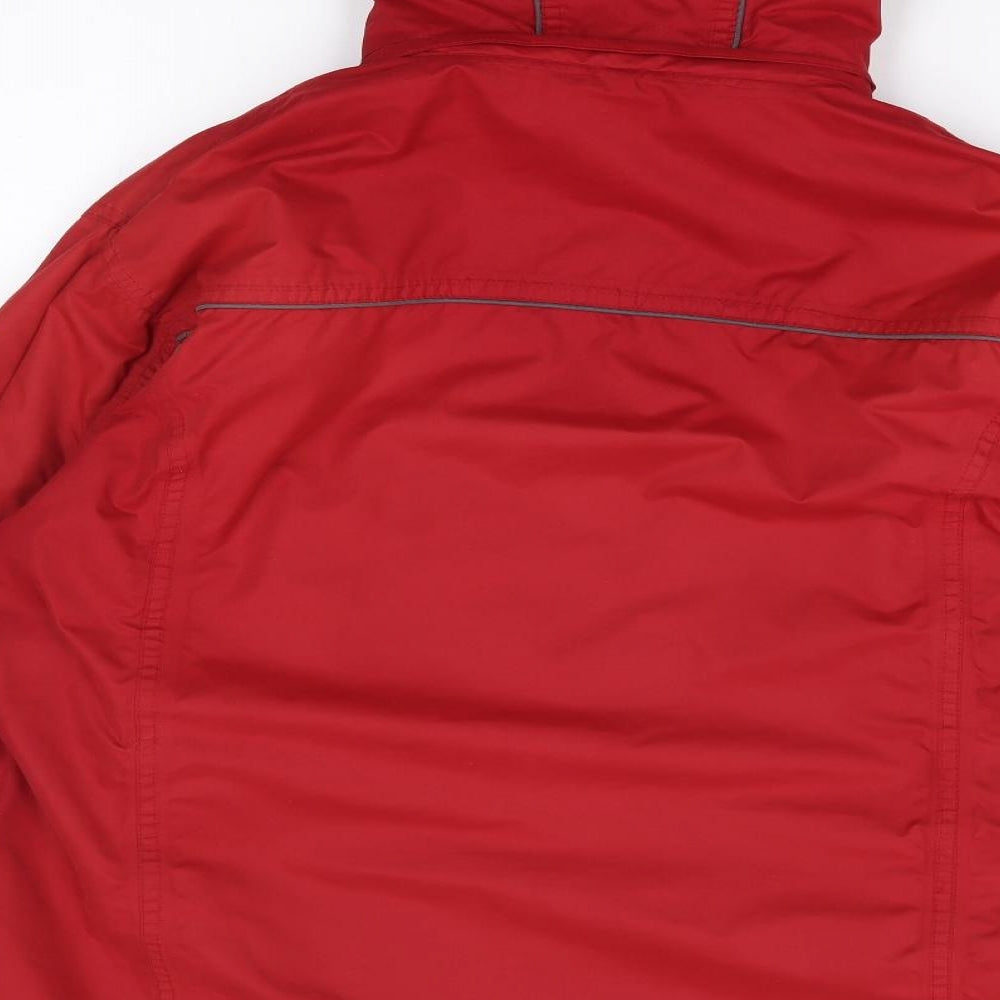 One Valley Womens Red Rain Coat Coat Size M Zip