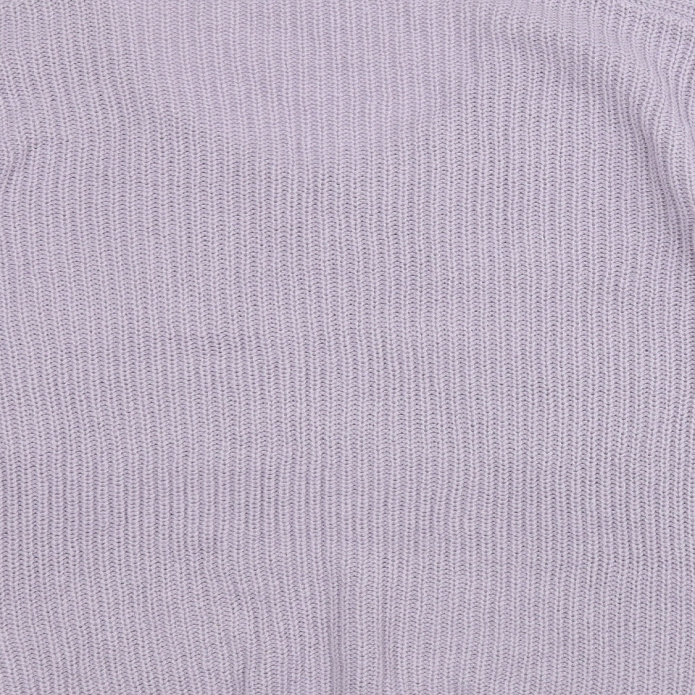 Peacocks Womens Purple Round Neck Acrylic Pullover Jumper Size M