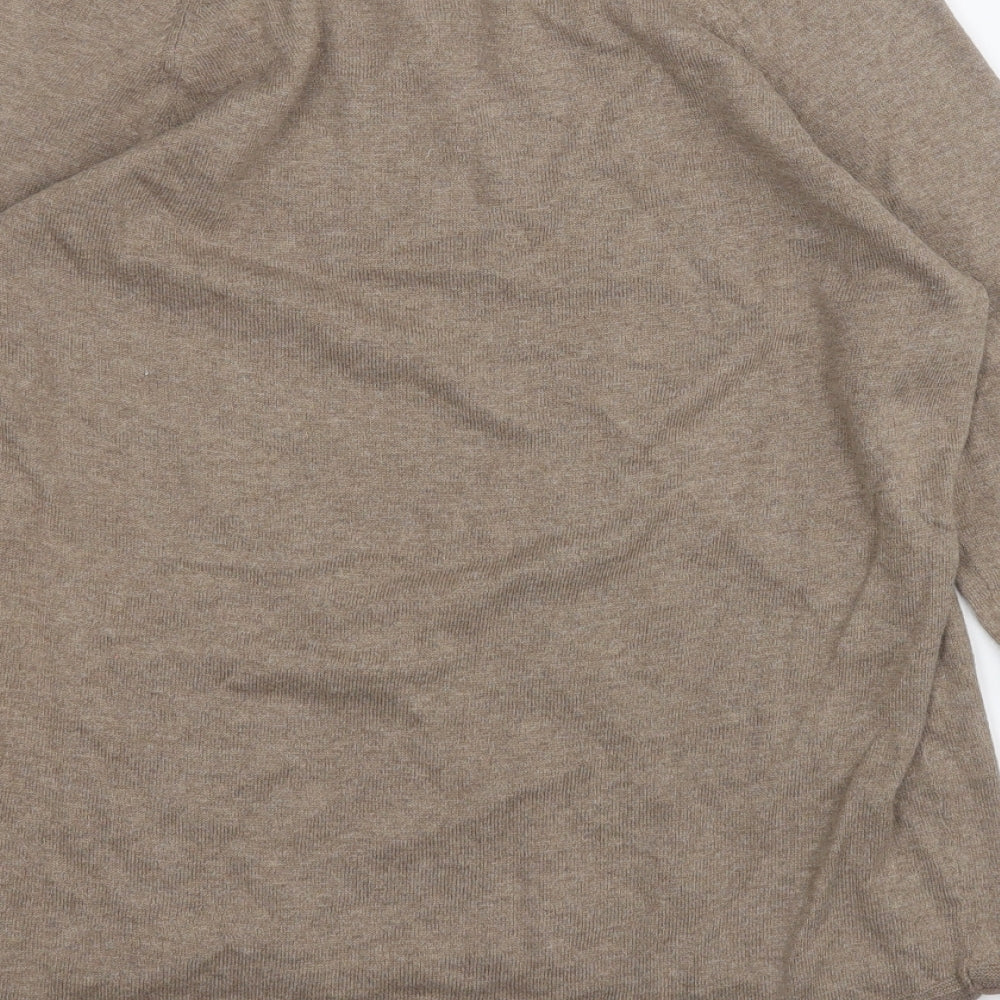 Gap Mens Brown Acrylic T-Shirt Size S Round Neck