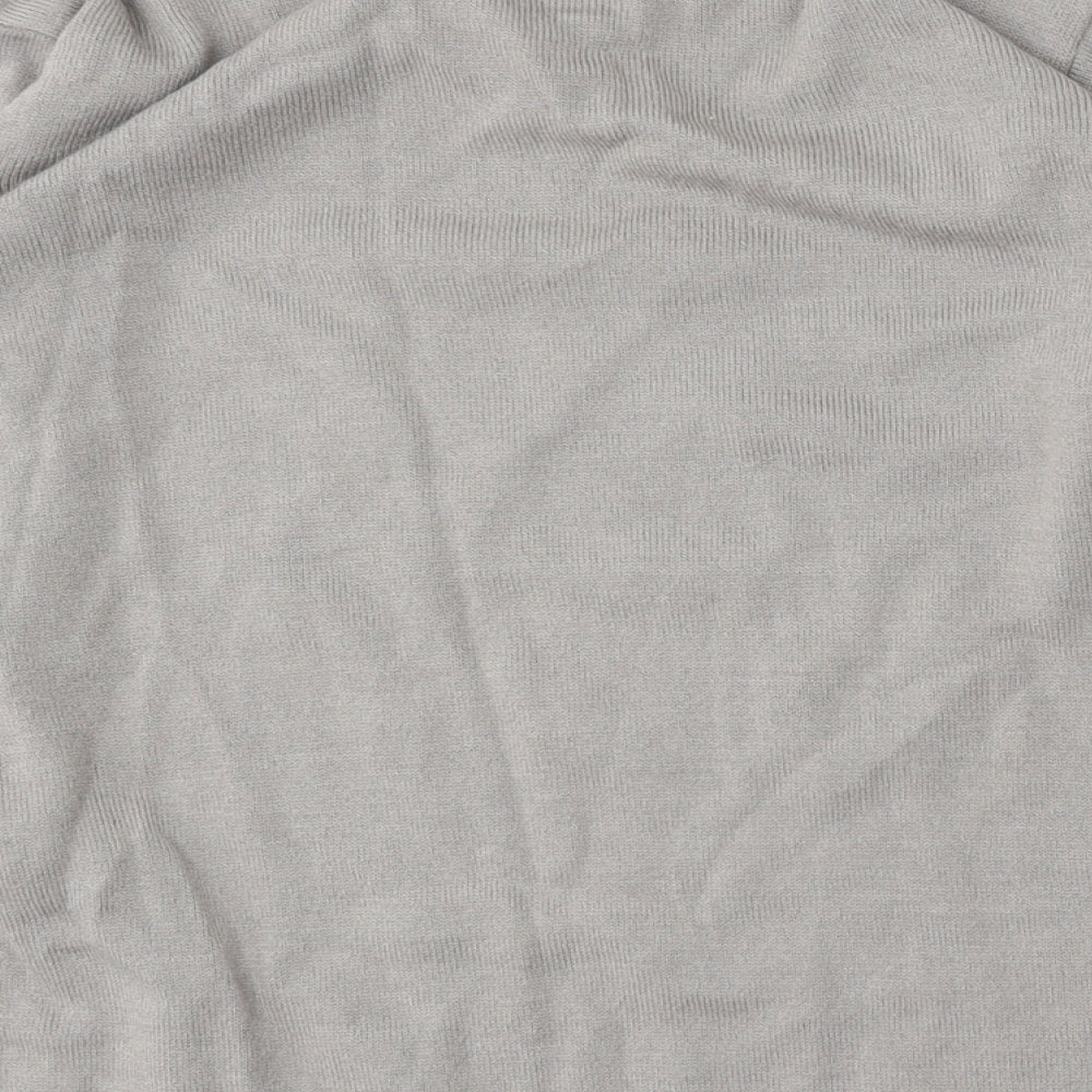St Michael Womens Grey V-Neck Acrylic Pullover Jumper Size S