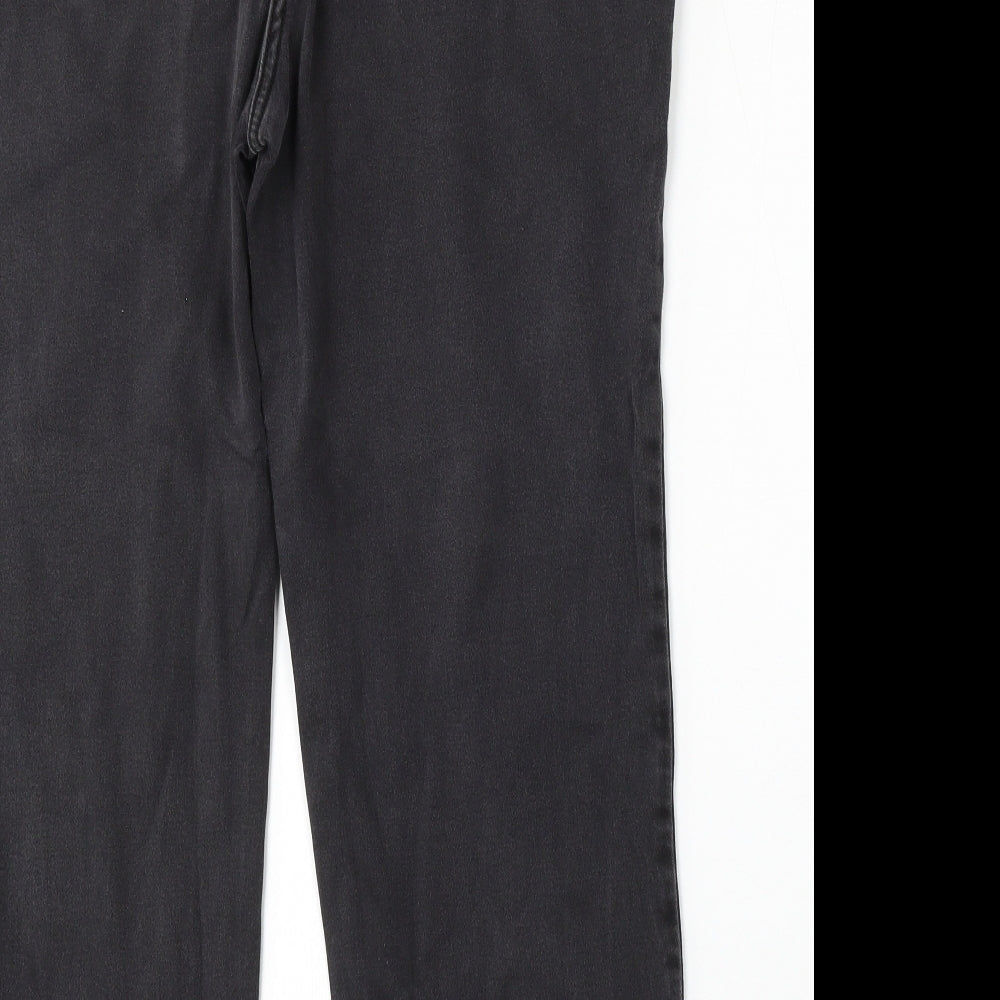 Preworn Womens Grey Polyester Straight Jeans Size 38 L26 in Regular Button