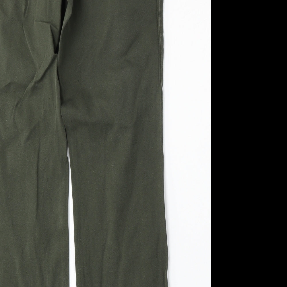 St Johns Bay Womens Green Cotton Straight Jeans Size 10 L30 in Regular Button