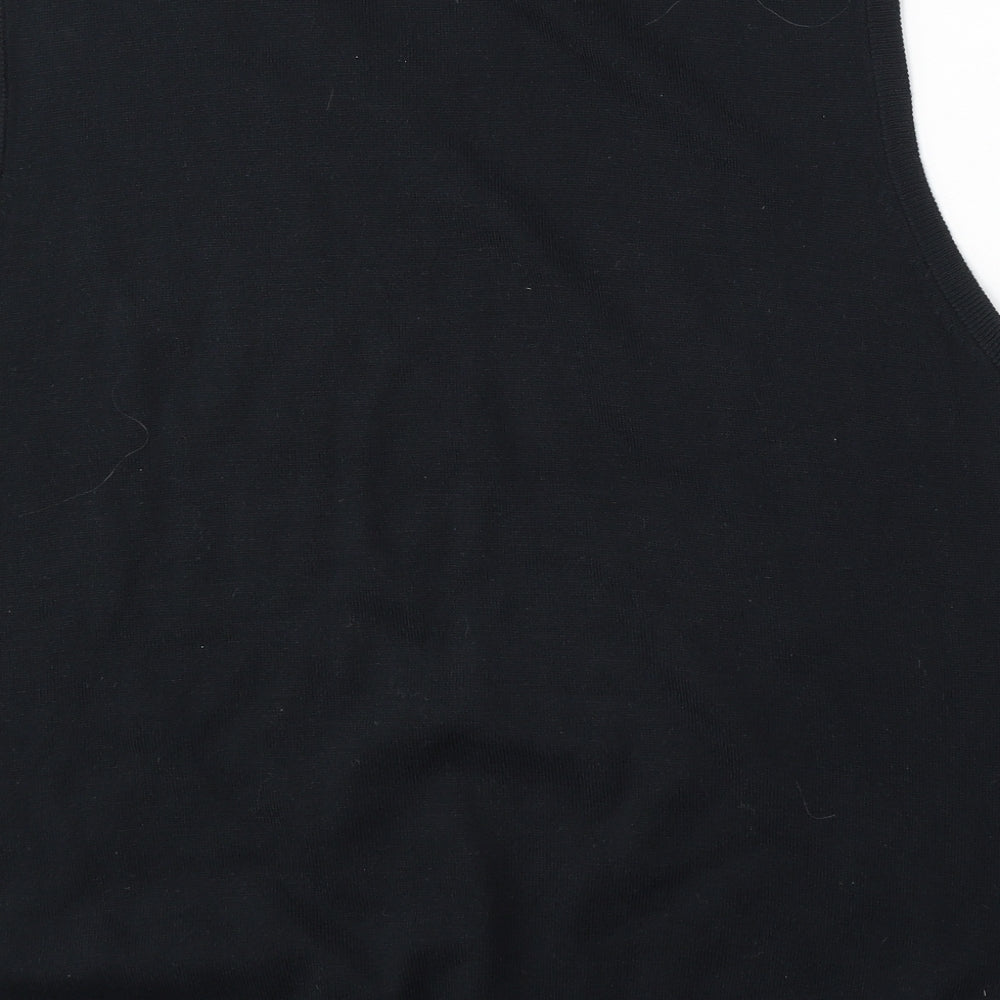 BHS Mens Blue V-Neck Acrylic Vest Jumper Size L