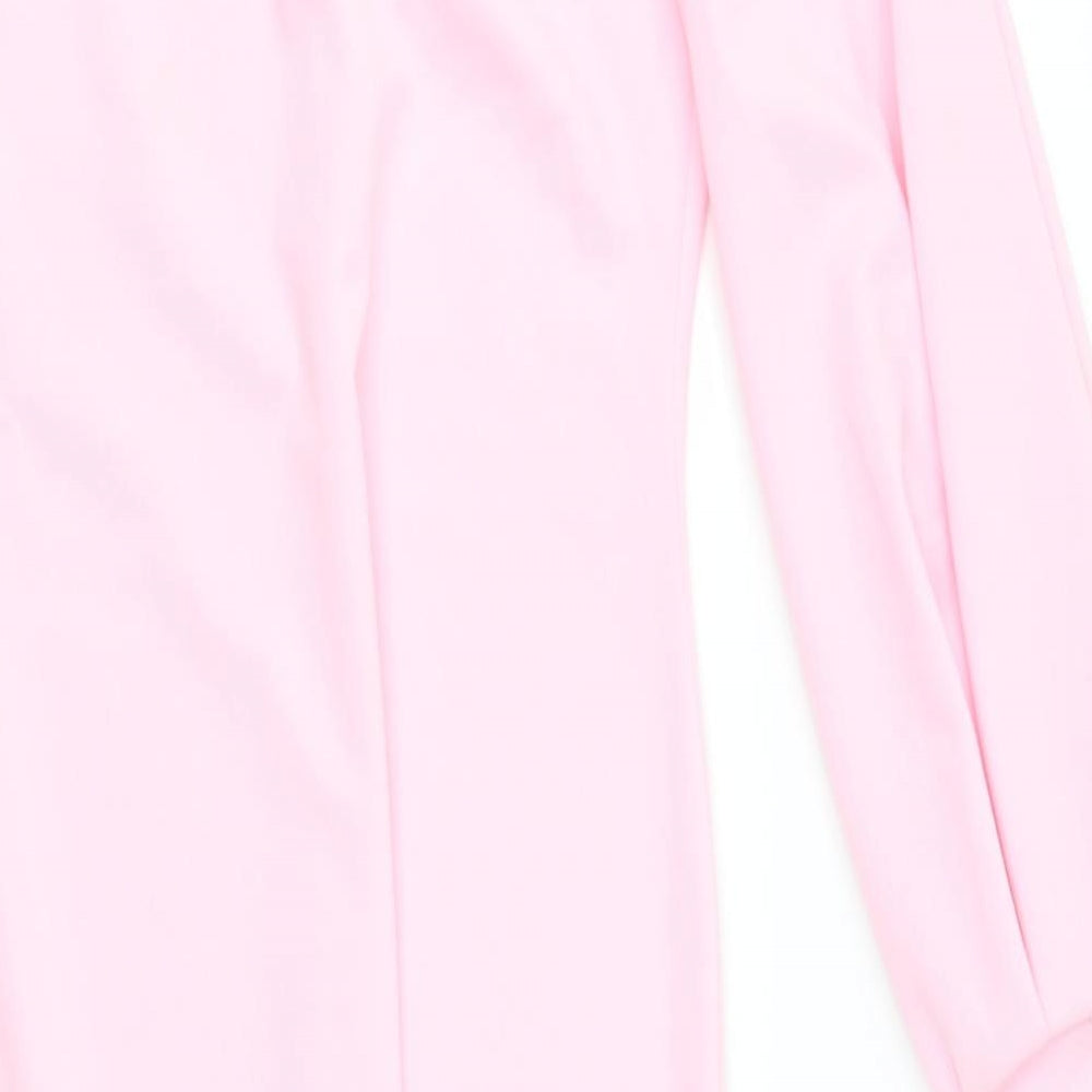 New Look Womens Pink Polyester Bodycon Size 12 V-Neck