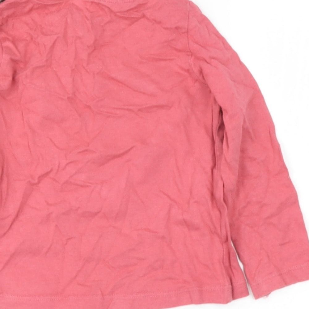 F&F Baby Pink Cotton Basic T-Shirt Size 12-18 Months Round Neck - heart