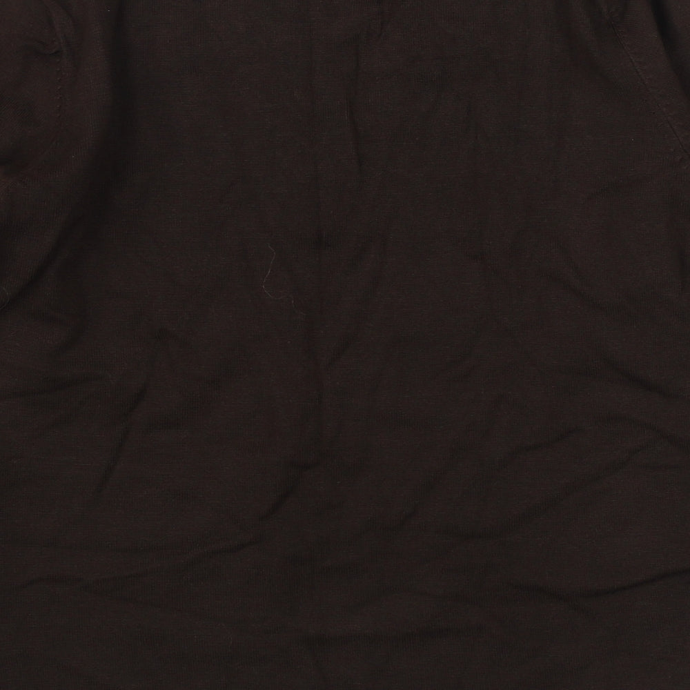 Just Elegance Womens Brown V-Neck Acrylic Pullover Jumper Size S