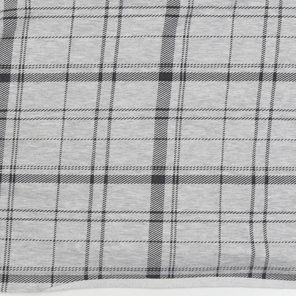 Primark Womens Grey Plaid Cotton Pullover Sweatshirt Size M Pullover