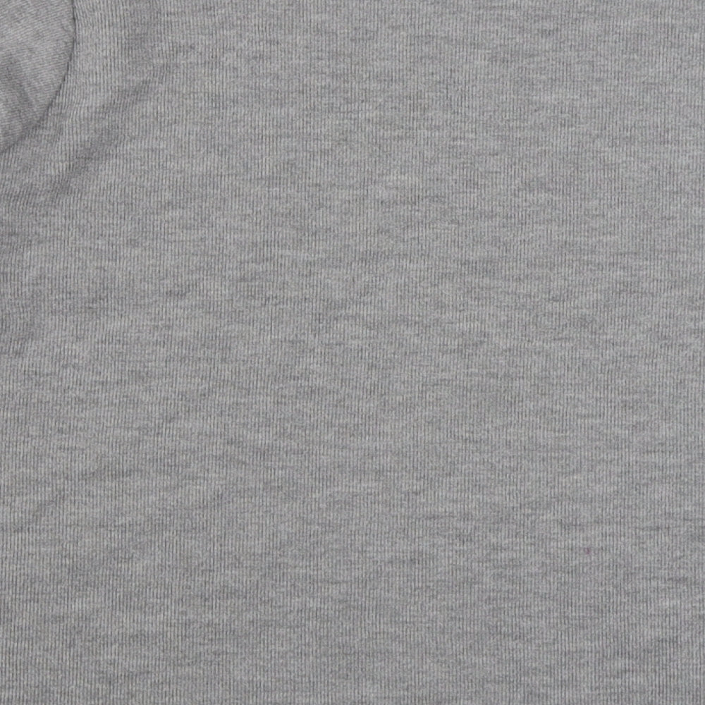 Zara Womens Grey Boat Neck Cotton Pullover Jumper Size M