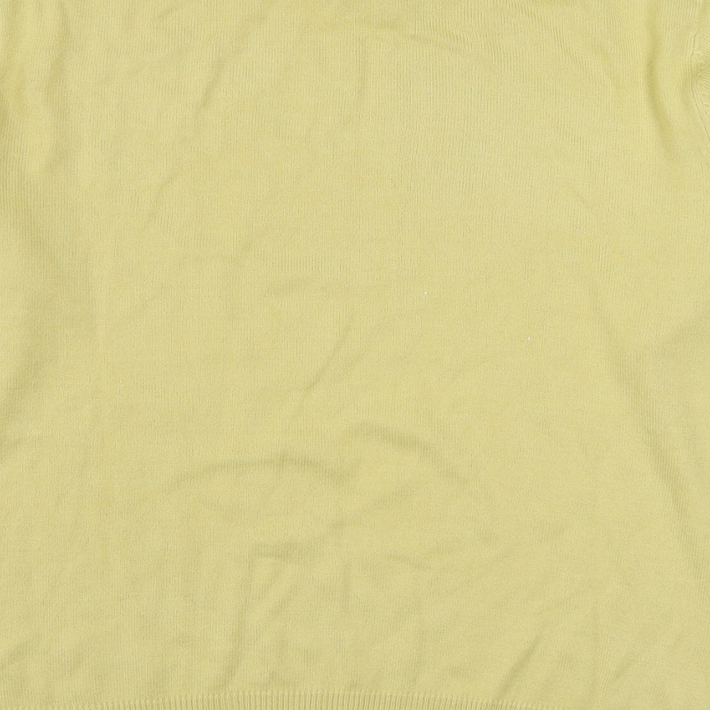 Preworn Womens Yellow Round Neck Acrylic Pullover Jumper Size 14