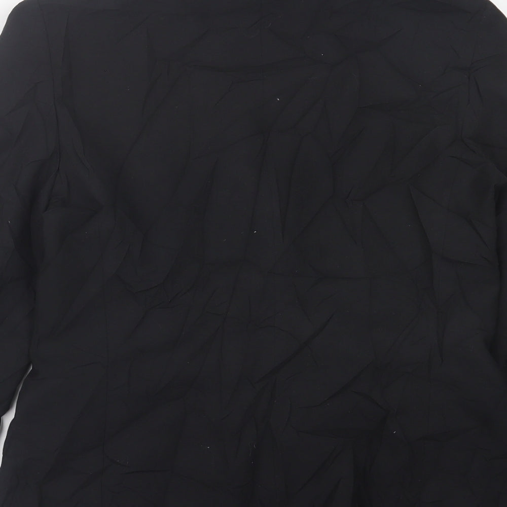 Simon Jersey Womens Black Jacket Blazer Size 10 Button