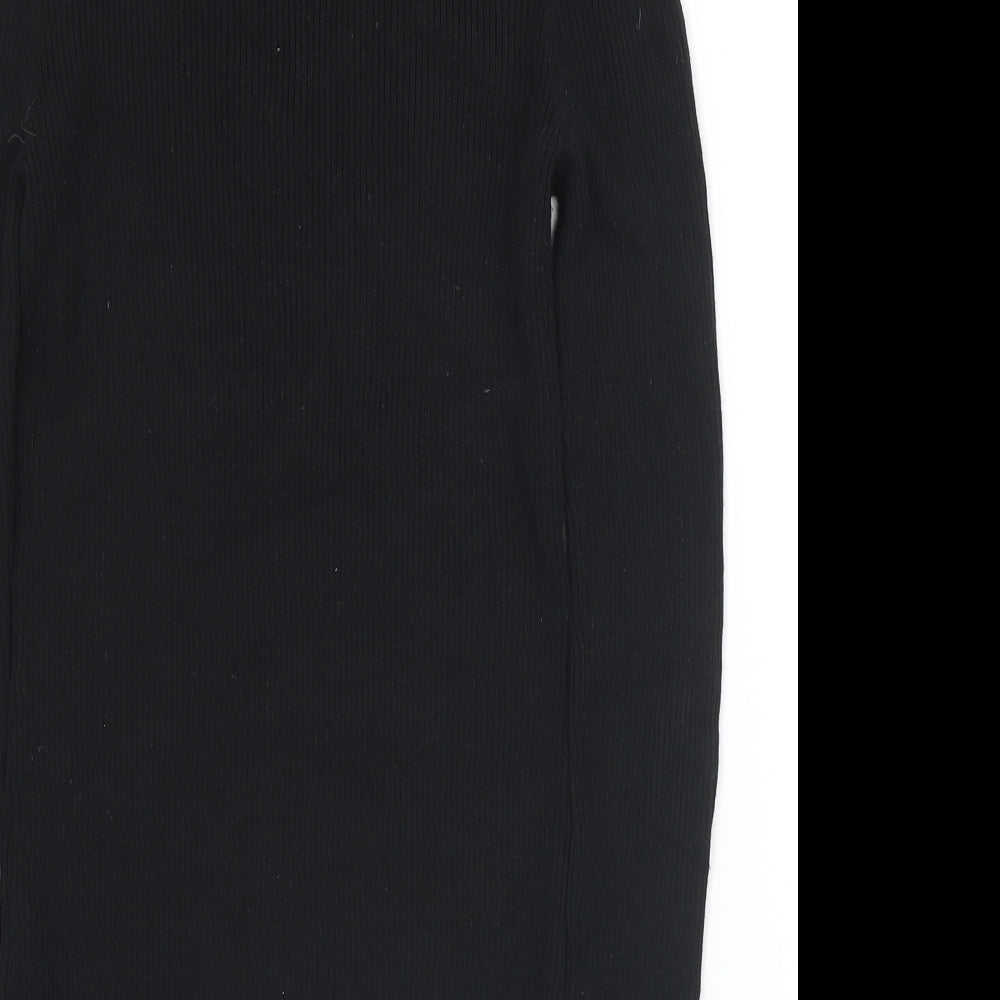 River Island Womens Black Mock Neck Viscose Pullover Jumper Size 8