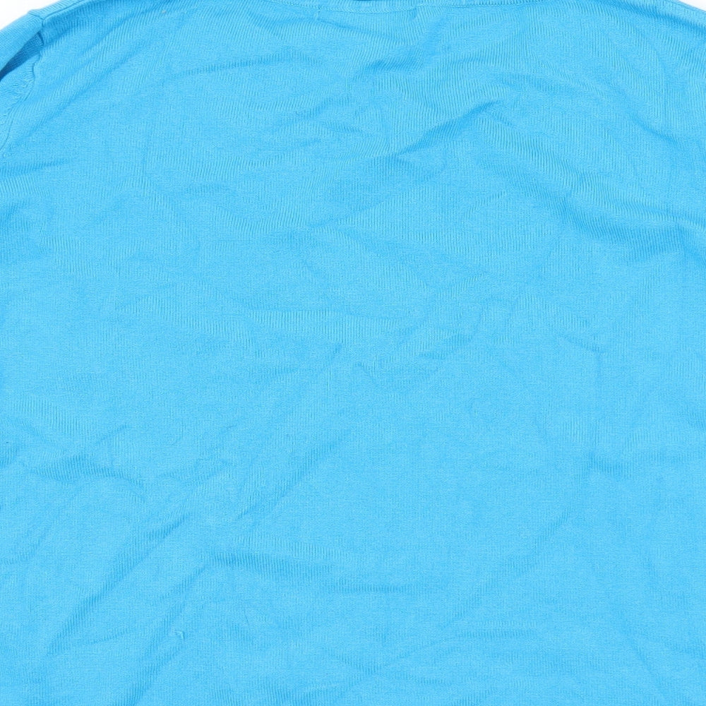 Bonmarché Womens Blue Round Neck Viscose Pullover Jumper Size L