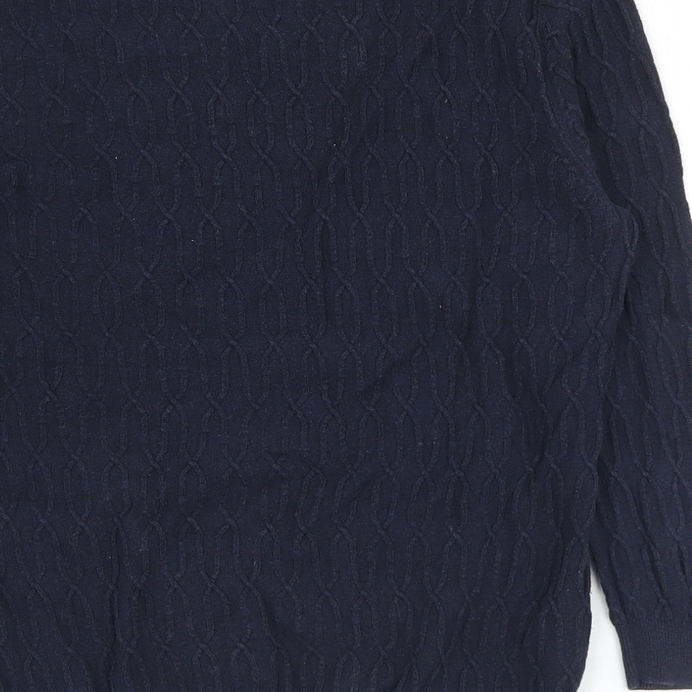 Country Casuals Womens Black V-Neck Cotton Pullover Jumper Size M