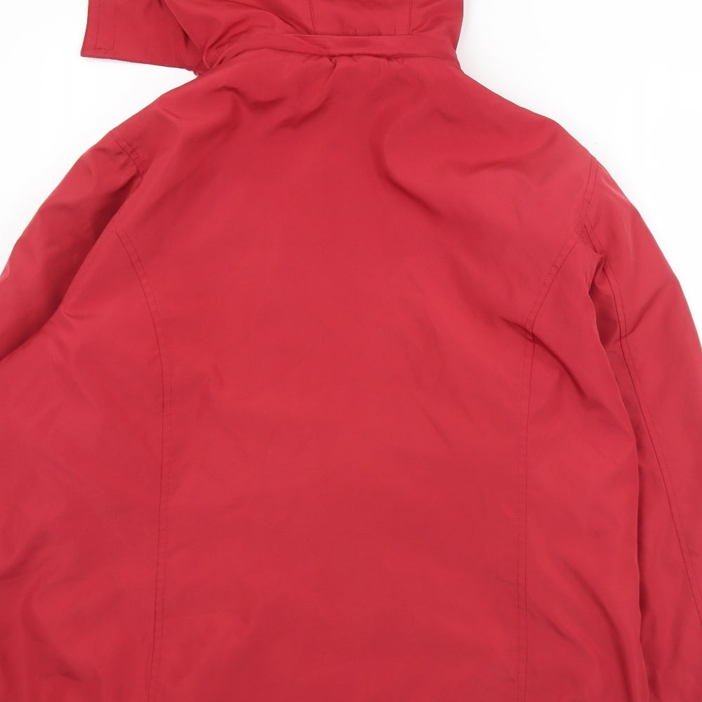 Bonmarché Womens Red Overcoat Coat Size L Zip