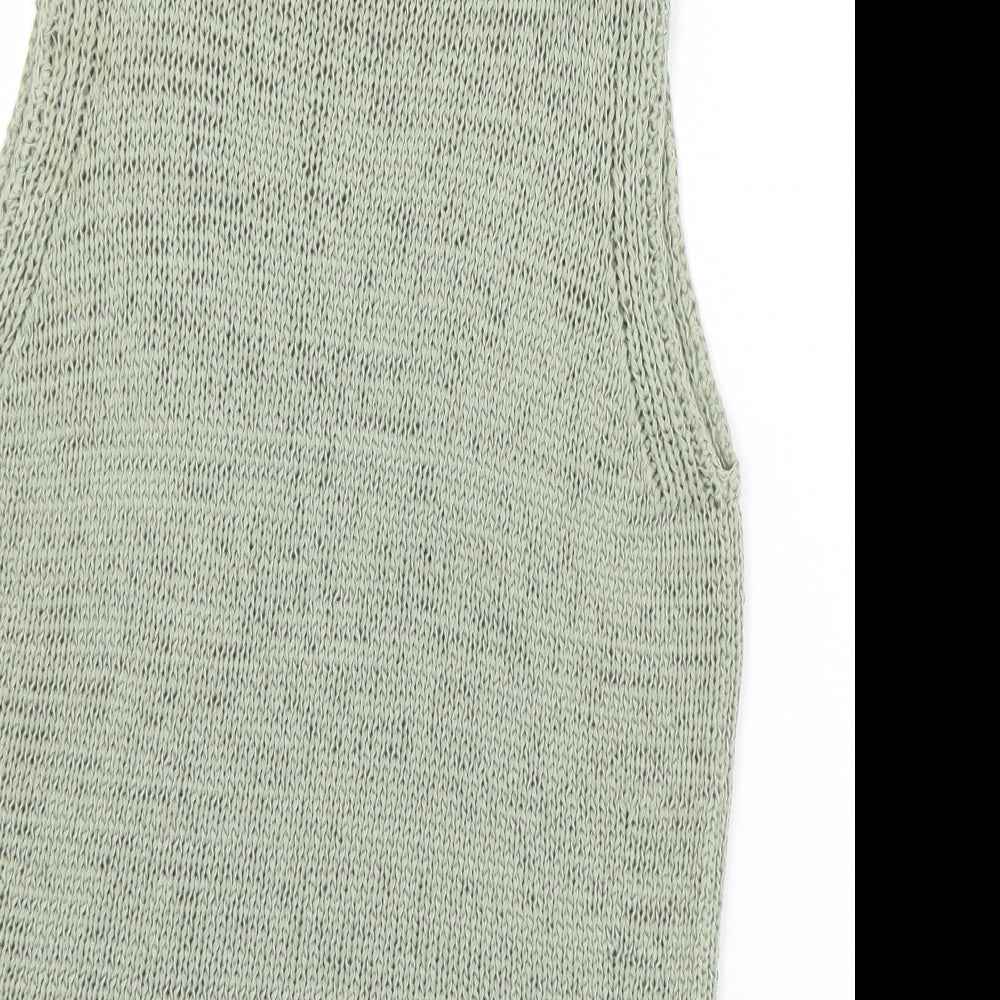 Princples Womens Green Roll Neck Acrylic Vest Jumper Size 18