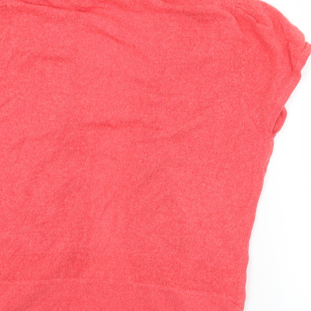 Text Womens Red Collared Viscose Cardigan Jumper Size L