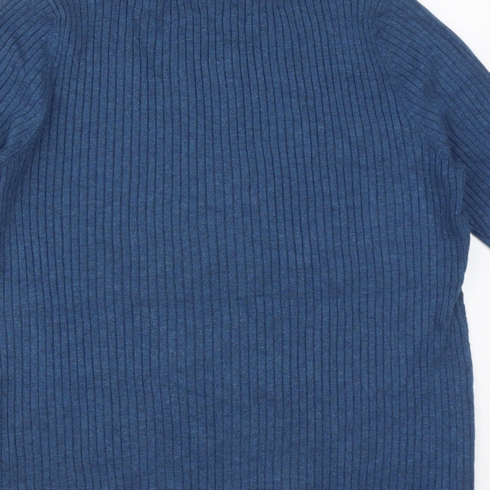 Marks & Spencer Womens Blue Round Neck Viscose Pullover Jumper Size 16