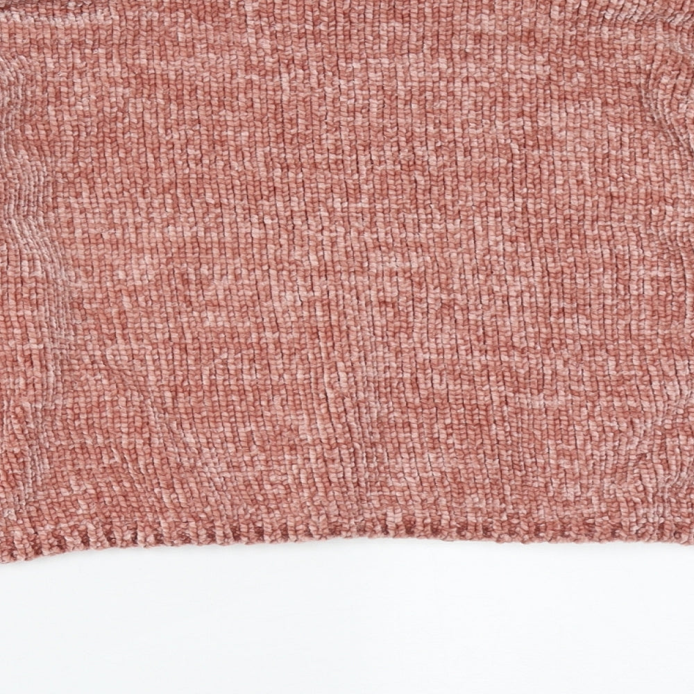 Stradivarius Womens Pink Round Neck Polyester Pullover Jumper Size S