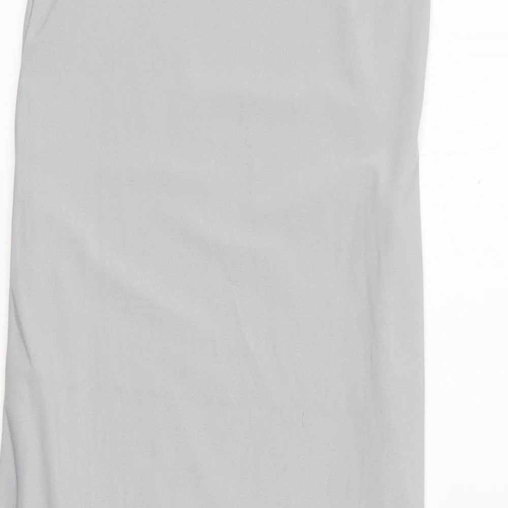 Boohoo Womens Grey Polyester Bodycon Size 8 Square Neck Pullover